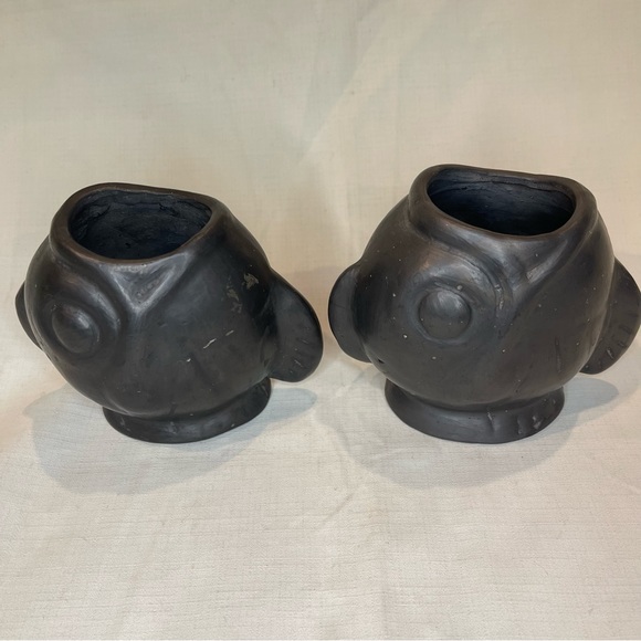 Two Blackware Small Fish Figural Planters Signed Lama Oaxaca Mexico - Picture 8 of 15